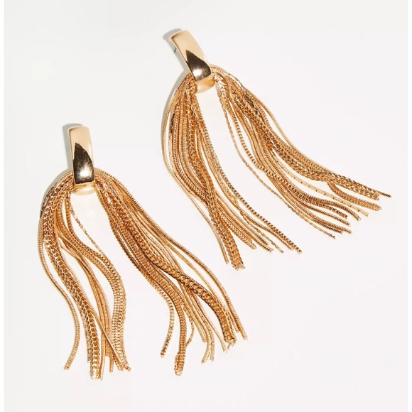 Free People Jewelry - New Free People Studio 54 Drop Dangle Gold Fringe Earrings